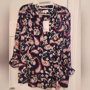 Kim Rogers Printed Rayon Top
